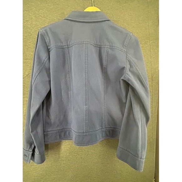 Saks Fifth Avenue Sport Blue Utility Jacket Gold Buttons Womens Size 6 - Picture 6 of 11